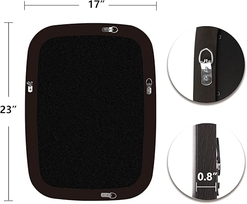 Miniatura 6 de Calendario de borrado en seco para pared de 17 x 23 pulgadas, calendario mensual con marco de madera decorativo, calendario de pizarra blanca para