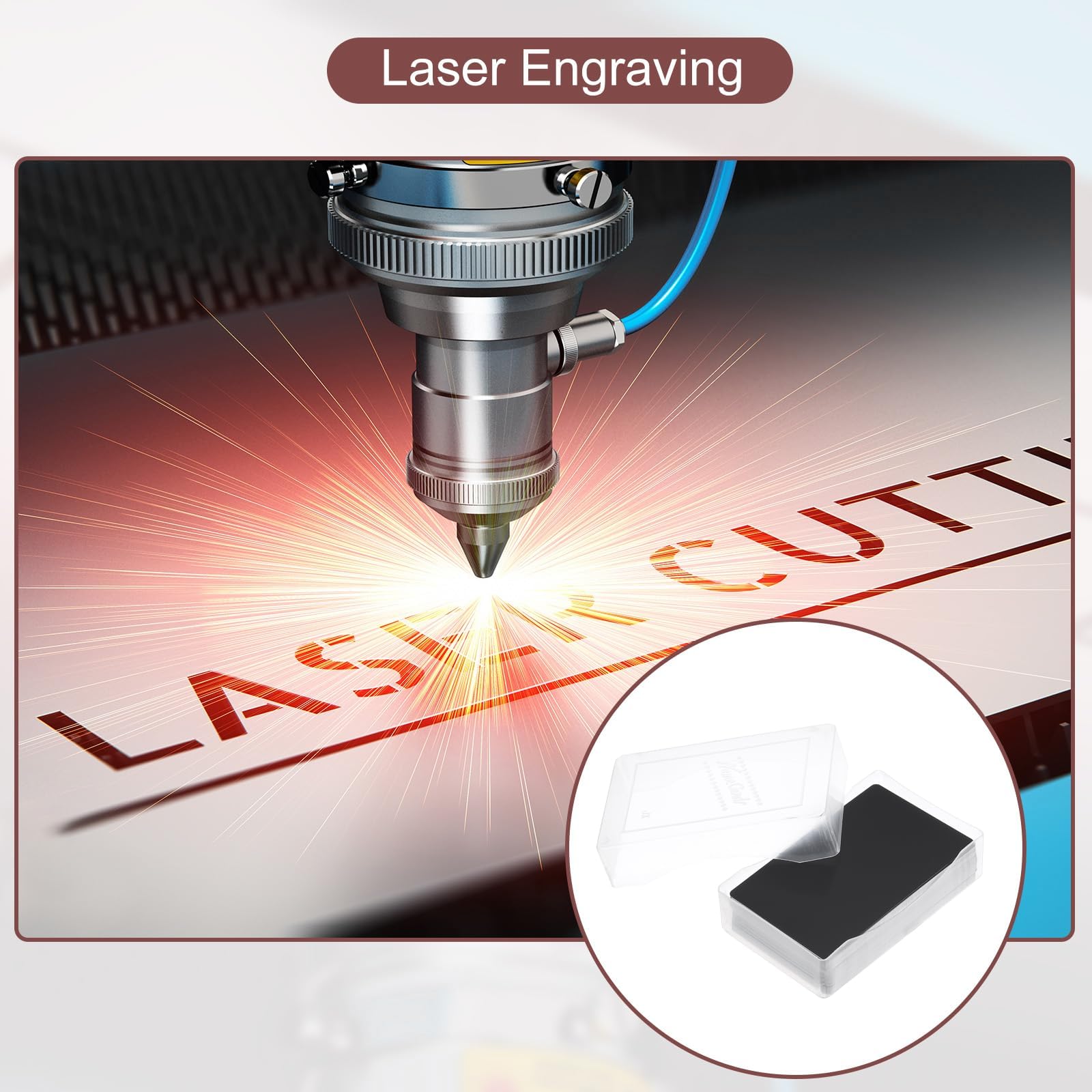PATIKIL 1000 Pack Metall Visitenkarten Leer 0.21mm Dick 3.4x2.1" Aluminum Laser Gravur Druckbare Namenskarte für Benutzerdefinierte Heimwerker Matte Schwarz