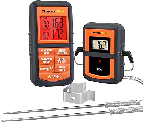 thermopro tp20 wireless remote digital meat thermometer with dual probe