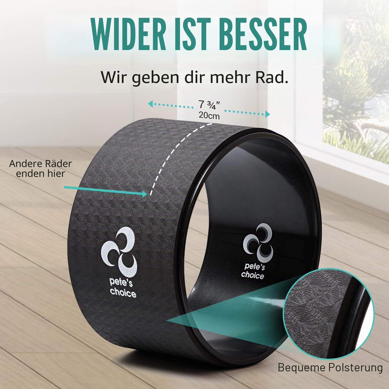 Extra breites Yoga-Rad, Mini-Yoga-Rad – Anfängerfreundliches Yoga-Kit, bequemer, stabiler und sicherer Rückenroller. Verbessert die Körperhaltung, bessere Mobilität. Ideale Heimübung. Lindert