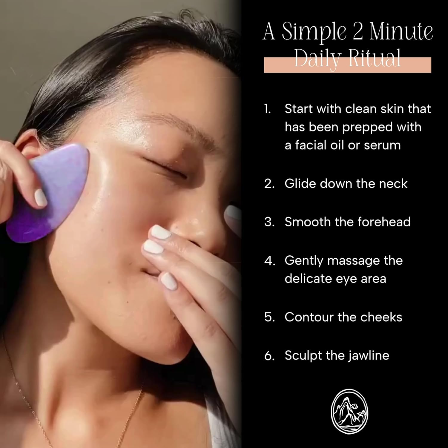 Mount Lai Amethyst Gua Sha Facial Tool – The Stone of Inner Clarity – 100% Genuine Amethyst Stone Face Sculpting Tool for Lymphatic Drainage, Puffiness Reduction & Confident Radiance - Image 6
