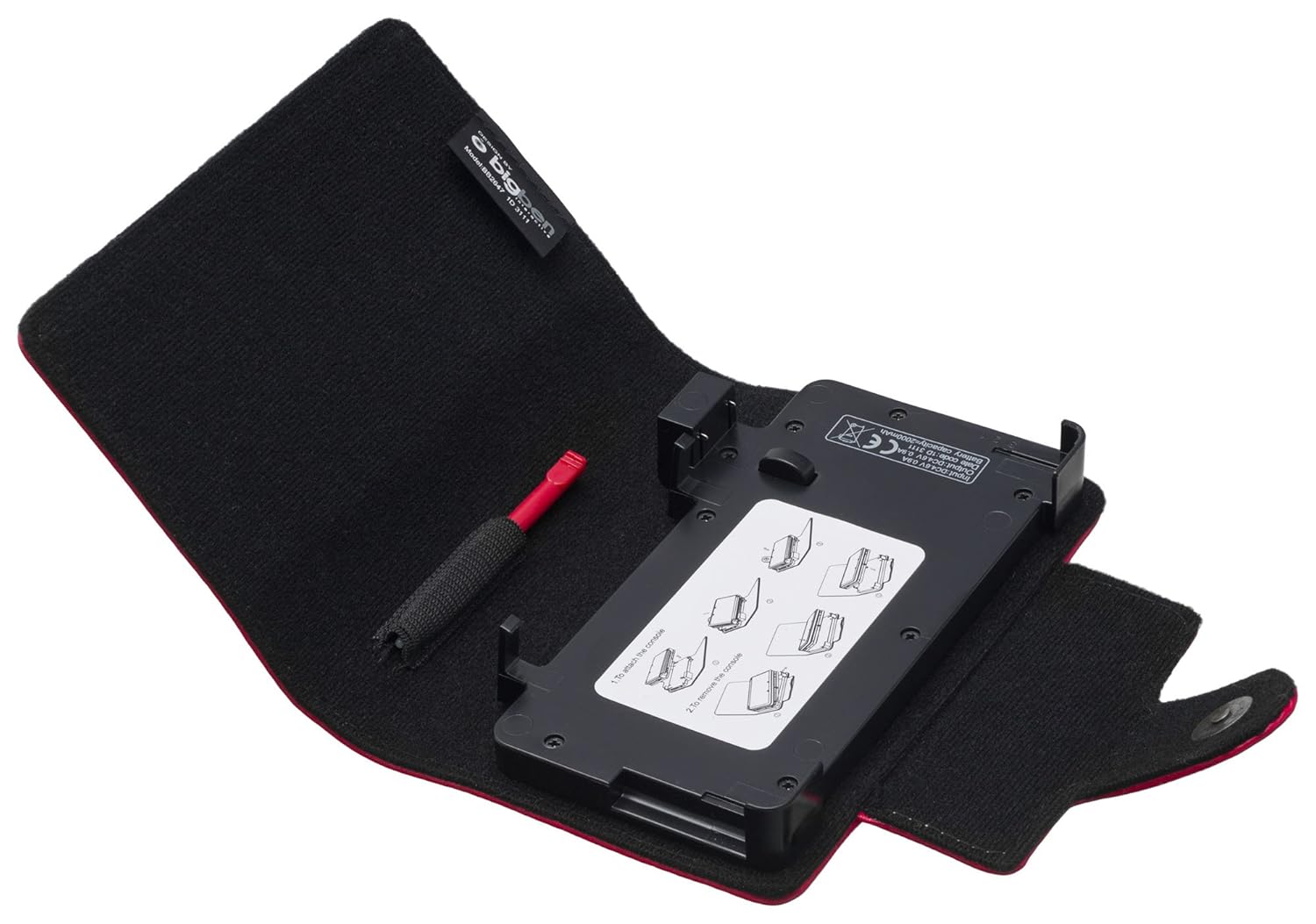 Bigben Flip & Play Carrying Case with Battery Boost for Nintendo 3DS (Red)