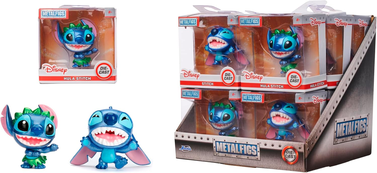 Jada Toys Disney Stitch Figure (1 Piece) - 1 of 2 Lilo & Stitch Collectible Figures Made of Metal (Stitch or Hula Stitch) for Fans and Collectors from 8 Years, Wave 1, Random Selection, 6.5 cm