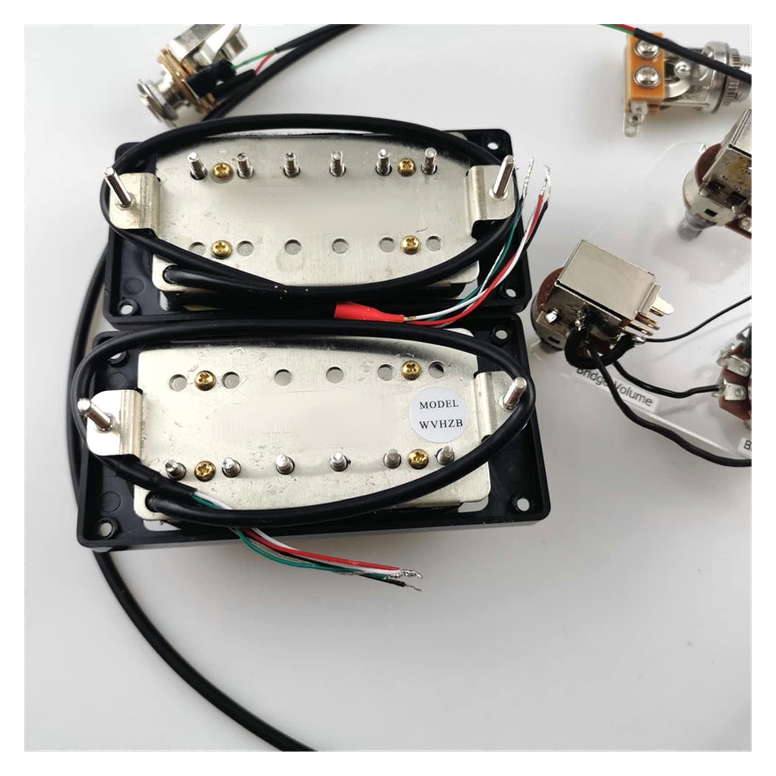 Pastilla de guitarra eléctrica Pickups De Guitarra Eléctrica 4c Con Arnés De Cableado De Pulsación Piezas De Guitarra De Recogida De Guitarra Pastilla guitarra eléctrica (Color : BK Wiring)