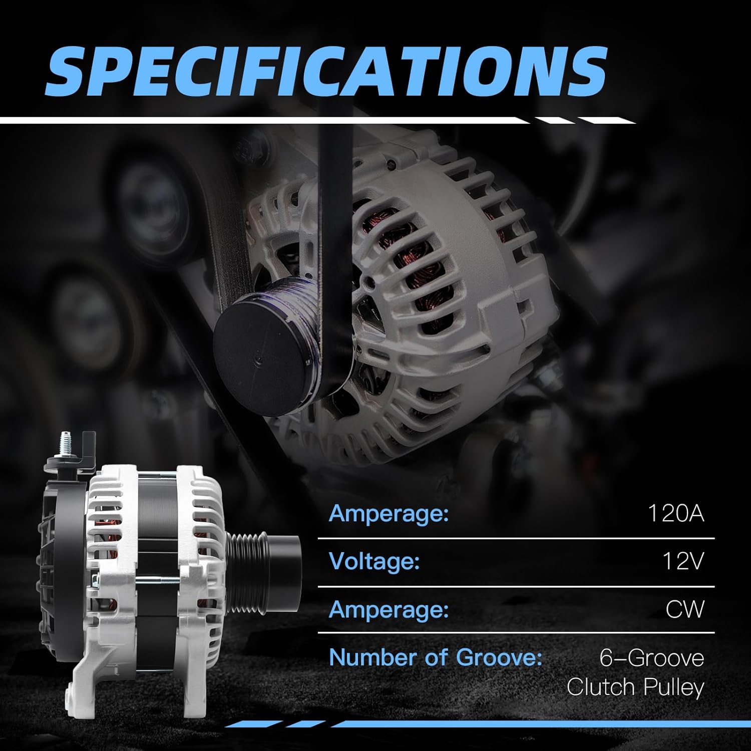 23100-5RA2B A005TE0382ZX 231005RA2B Alternator 12V 120A Fits for Nissan Versa 1.6L 2020-2022 / Kicks 1.6L 2020-2023