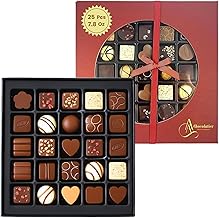 Andy Anand Chocolatier Belgian Chocolate Truffles Gift Box Handcrafted Gluten Free Gourmet Chocolate European Imported Chocolate Truffles Perfect as Chocolate Gifts For Women (25 Pcs,7.8 Oz)