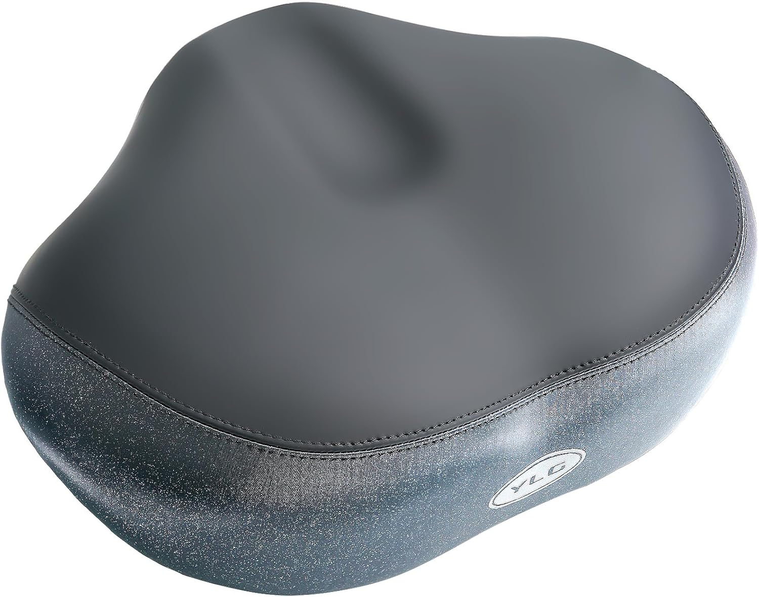 YLG Noseless Bike Seat for Men and Women, Comfort Seat Cushion Compatible with Peloton, Road or Exercise Bikes, Wide Saddle Replacement with Dual Shock Absorbing Balls Thick Foam Waterproof