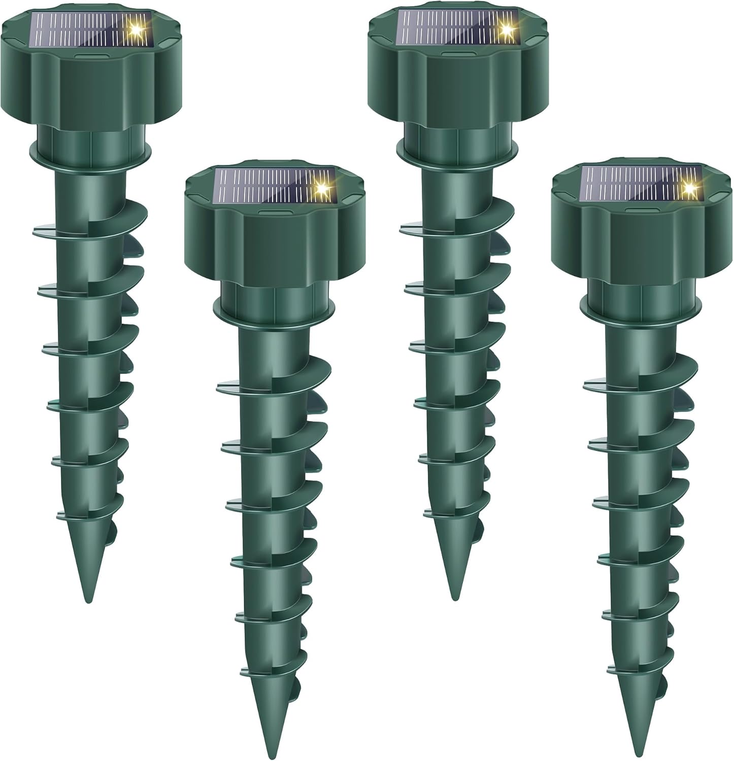 Solar Mole Repellent Stakes Outdoor – Ultrasonic Snake, Gopher & Vole Deterrent for Yard, Waterproof IP65 Solar Powered Animal Repeller for Lawn Garden, Rabbit Skunk Groundhog Control (4 Pack)