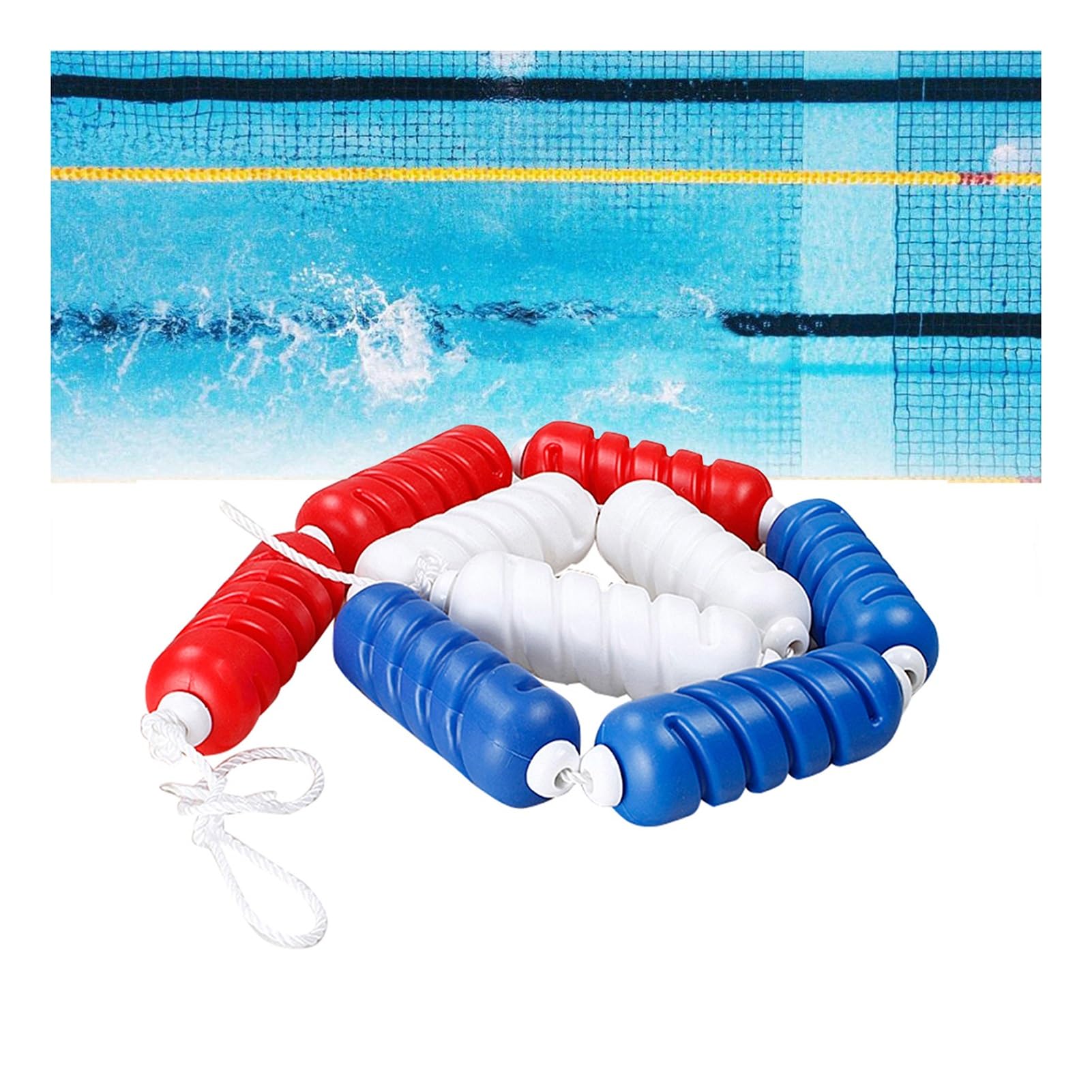 Générique Ligne de sécurité pour Piscine, kit de Flotteur en Corde de Nylon Durable pour Parc Aquatique et Plage, Installation Facile – Barrière de sécurité pour équipement de Piscine de 3 mètres