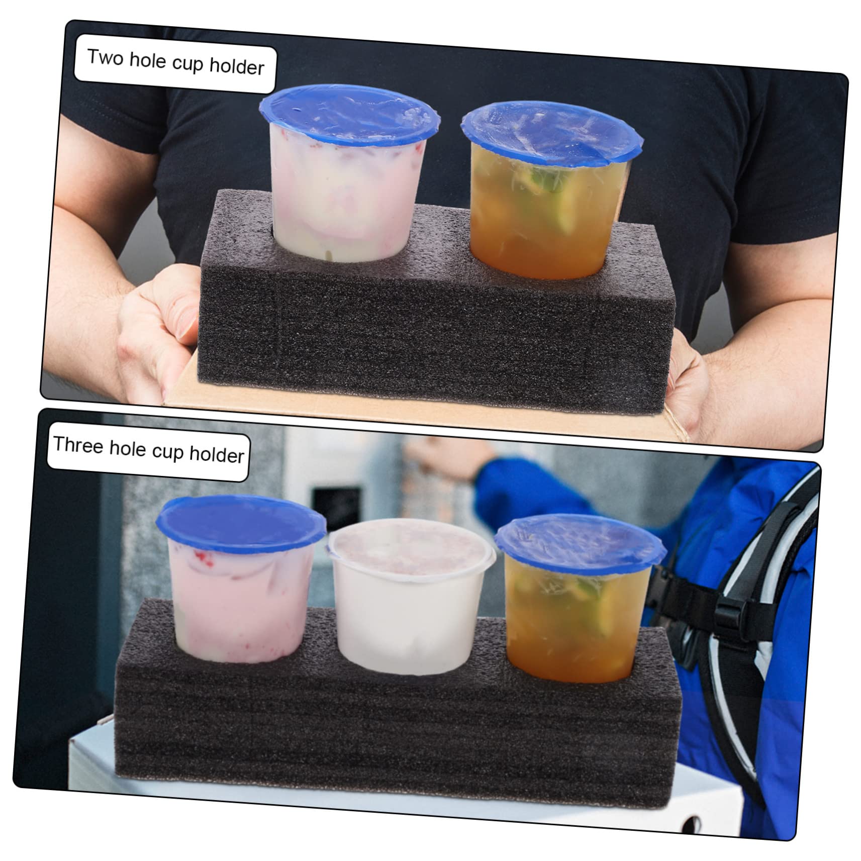 FUNOMOCYA 4 Pcs Drink Carrier Two Three Cup Holder Trays for Easy Beverage Takeout Picnics and Family Gatherings Drink Packing