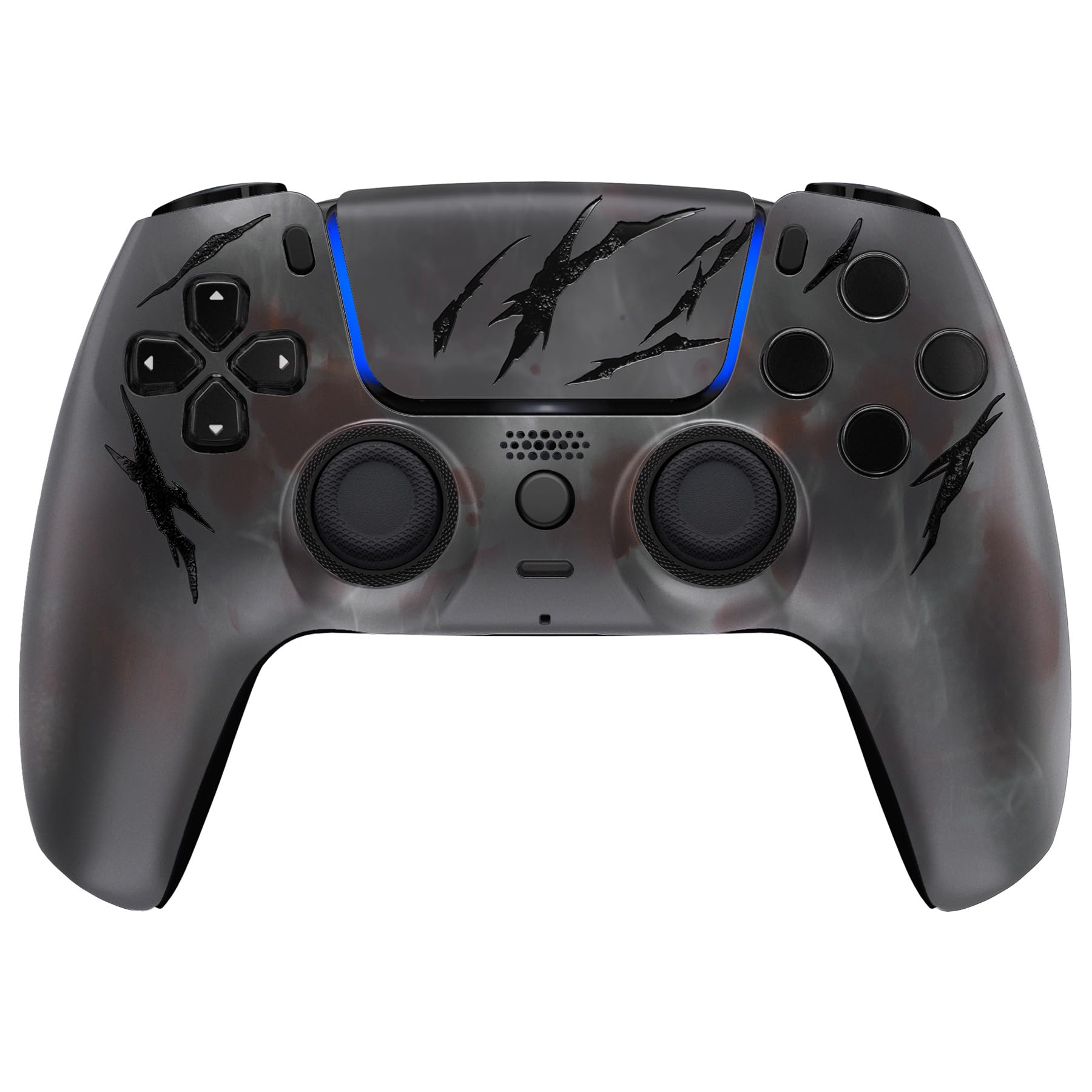 eXtremeRate Luna Cover per ps5 Controller Joystick,Shell Frontale Touchpad Ricambio,Scocca Ridisegnata&Anelli per ps5 Joypad BDM 010/020/030/040/050-Nebbia di Sangue