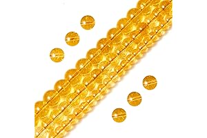 108pcs 8mm Natural Citrine Beads: Exquisite Gemstones for Jewelry Making