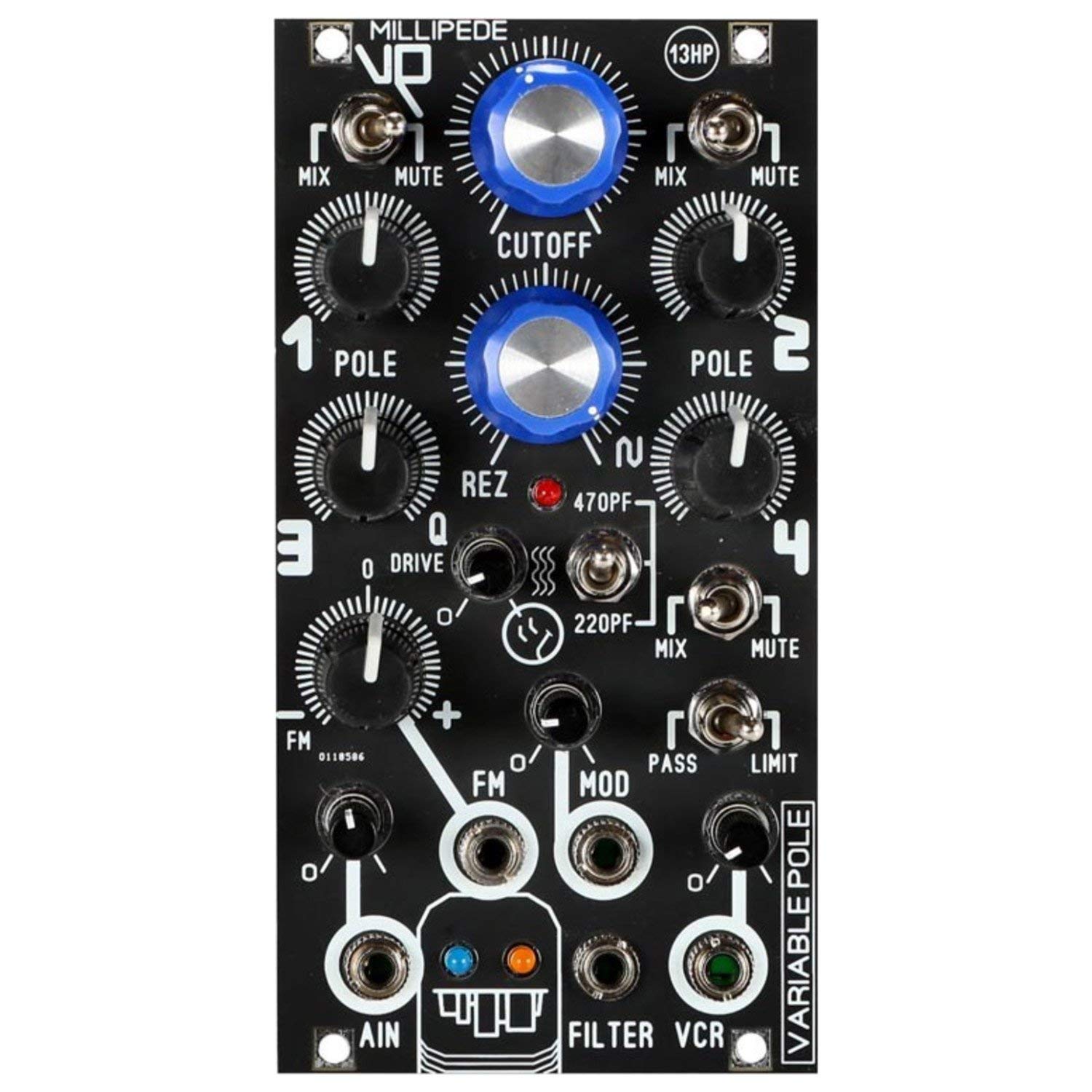 Millepede Variable Pole VCF 13HP Eurorack Module