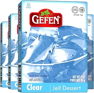 Gefen Clear Unflavored .3oz (4 Pack) | Fish Free & Meat Free, Vegan Friendly, Easy to Prepare, Kosher for Passover