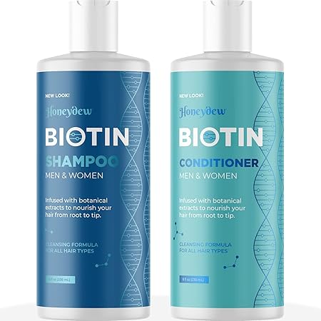 Volumizing Biotin Shampoo and Conditioner Set - Sulfate Free Shampoo and Conditioner for Dry Damaged Hair Care - Thinning Hair Shampoo and Conditioner with Nourishing Biotin Coconut Oil and Keratin