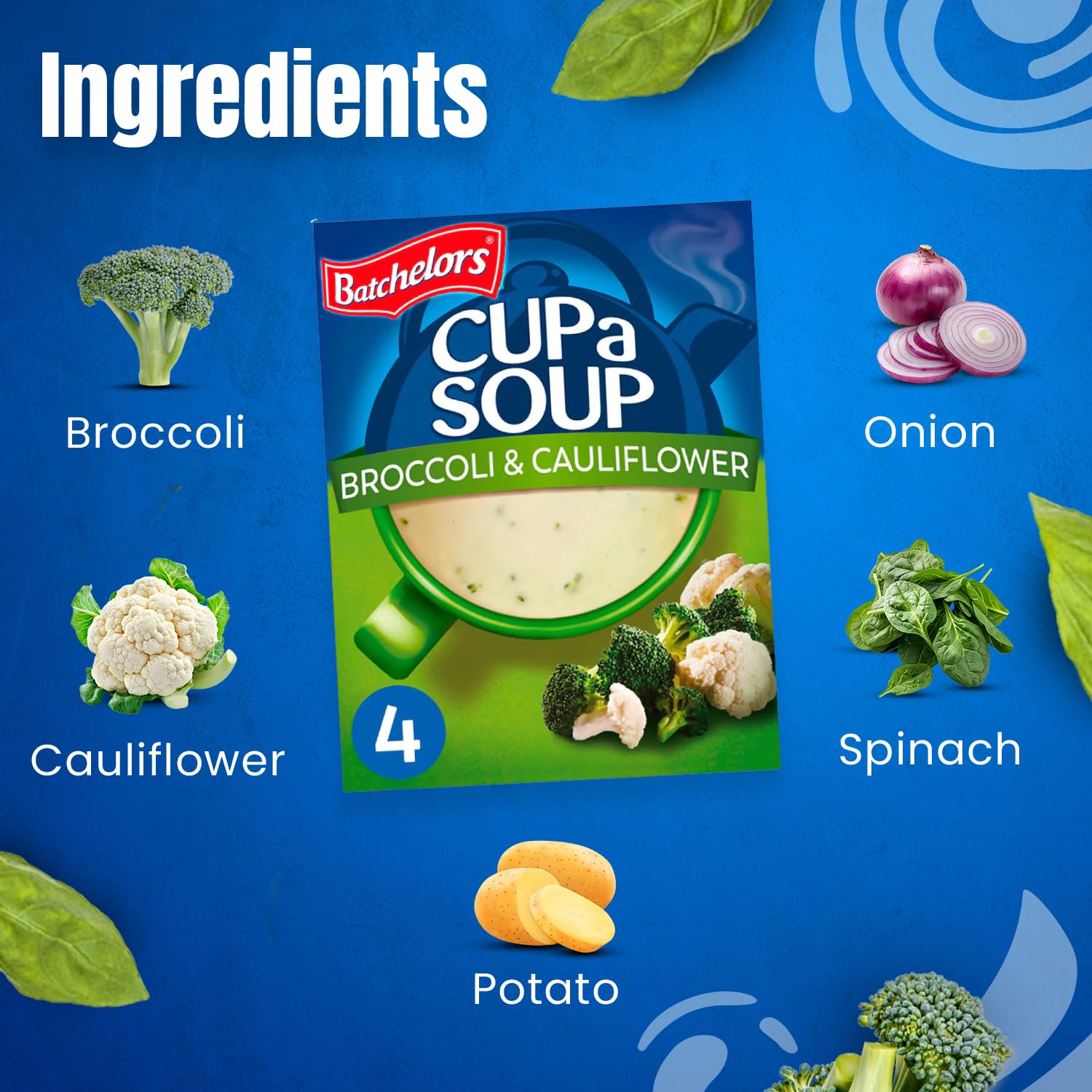 Batchelors Cup a Soup, Creamy Cauliflower and Broccoli, 101g 4