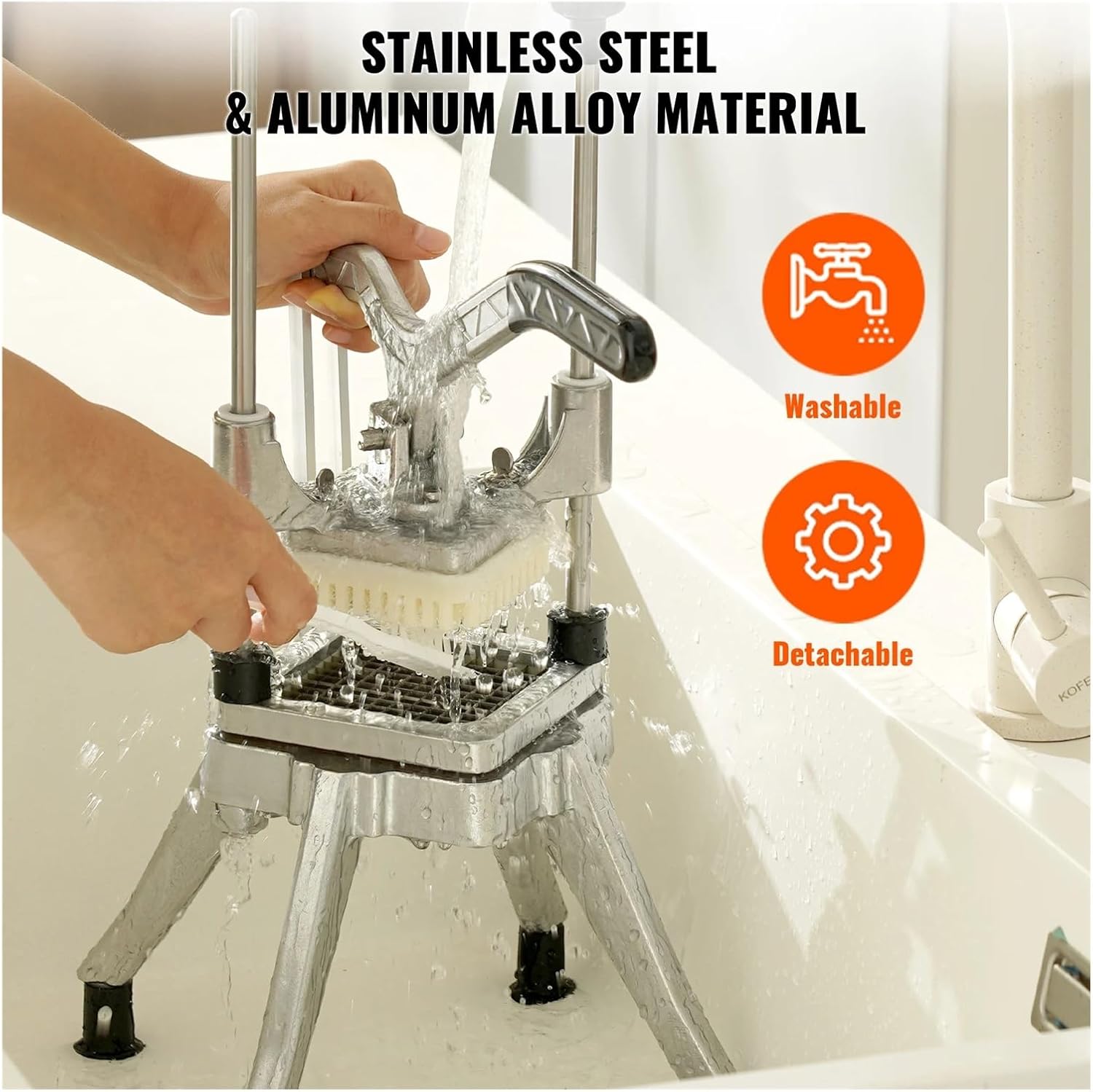 Commercial Chopper with 4 Replacement Blades Commercial Vegetable Chopper Stainless Steel Restaurants & Home Kitchen