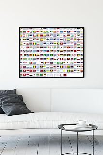 Postermanya (pster13748) Ülke Bayrakları Eğitim Çerçeveli Tablo (40x50cm)