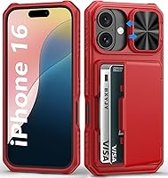 Vista 22 de Funda para iPhone 16 Pro Max con tarjetero (4-5 tarjetas), funda deslizante para cámara y protección de grado militar, a prueba de golpes, Azul