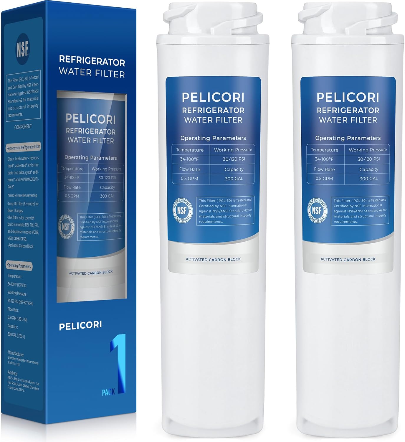 RWFDISP & RWFIC Water Filter Replacement, Compatible with Viking Built-In FBI, FRI, FFI, Dispenser Models VCSB, VISB, DDSB, DFSB (2 Pack)