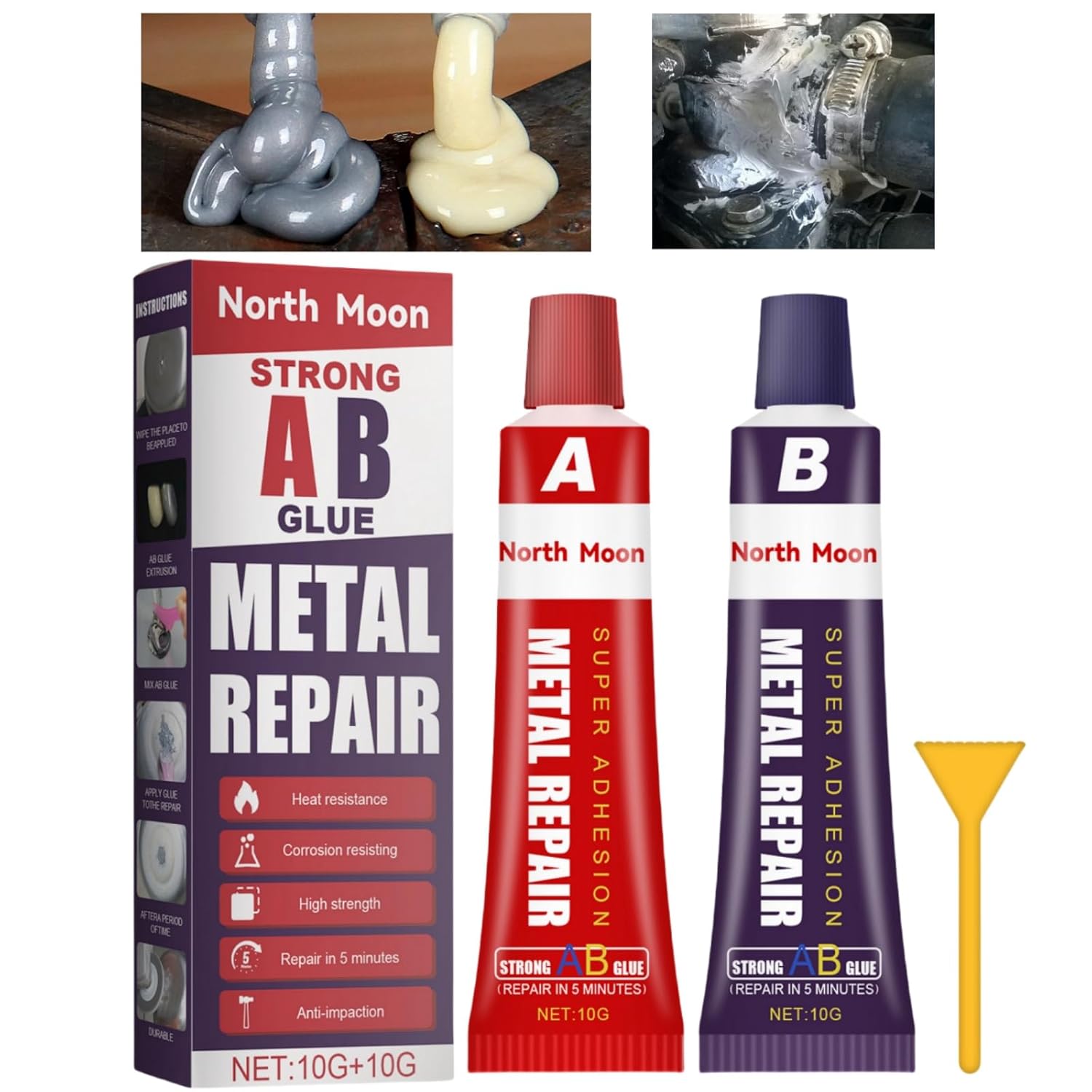 Magic AB Glue,Metal Weld Heat Resistant Glue,All Purpose Repair Glue