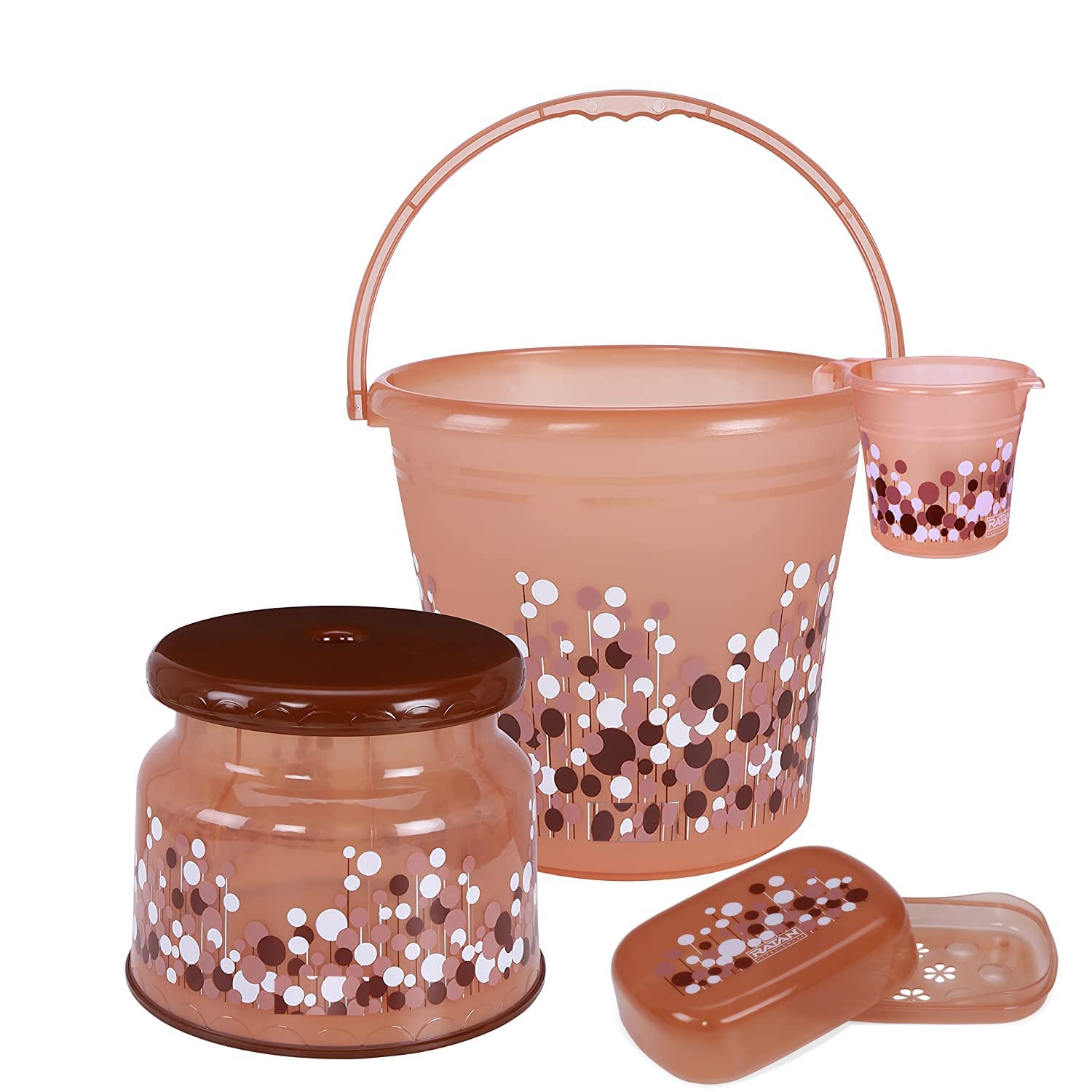 Regalo Bucket Set for Bathroom (Brown-4Pc, 25Ltr) (B0B79WRHFT) Amazon Price History, Amazon Price Tracker