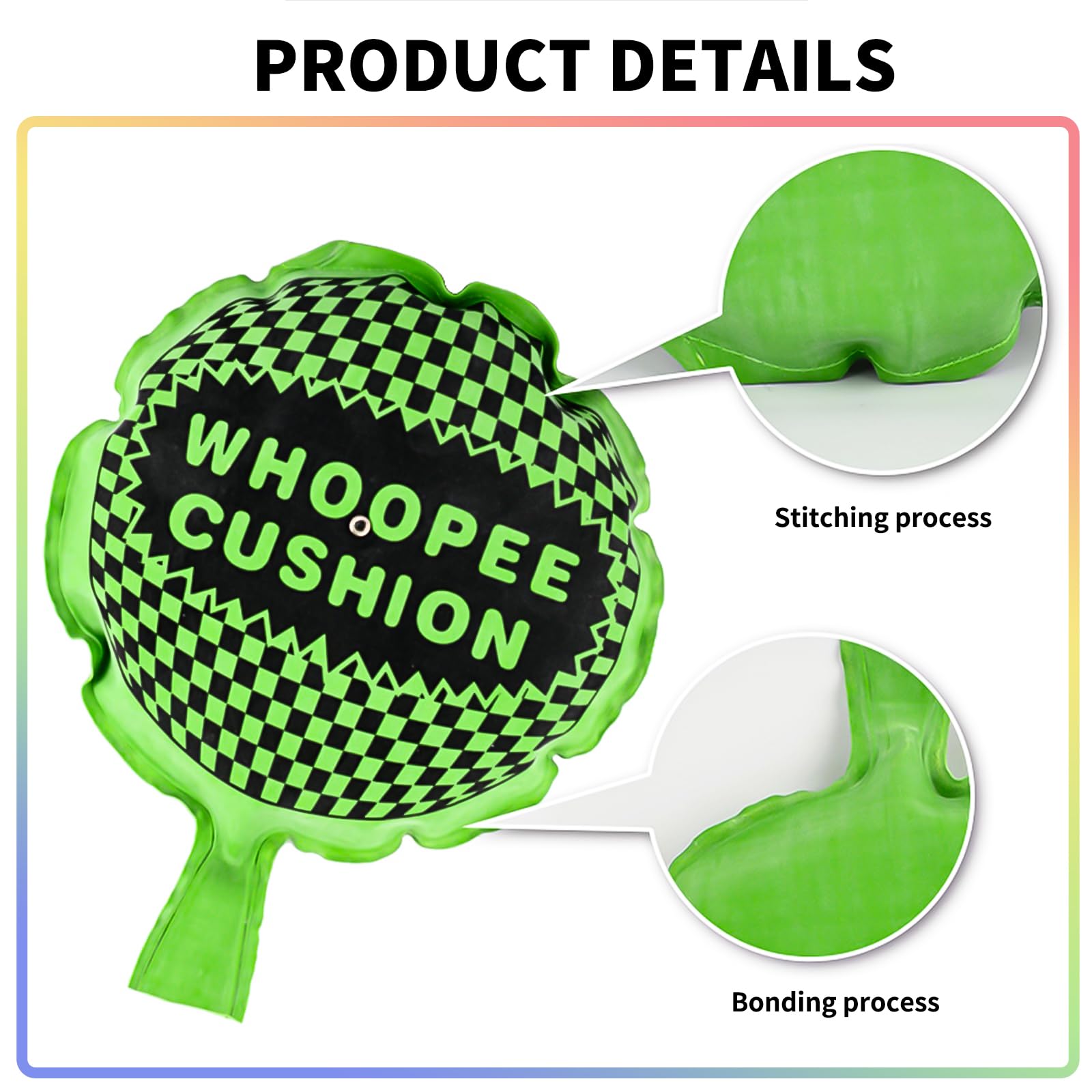4 Pezzi Cuscino Scorreggione Cojín pedos,Autogonfiante Whoopee Cuscino,Cuscino per Scoregge,Adatto Bambini Adulti per Scherzi Divertimento (Grande/Verde,Medio/Rosso,Piccolo/Giallo+Blu)