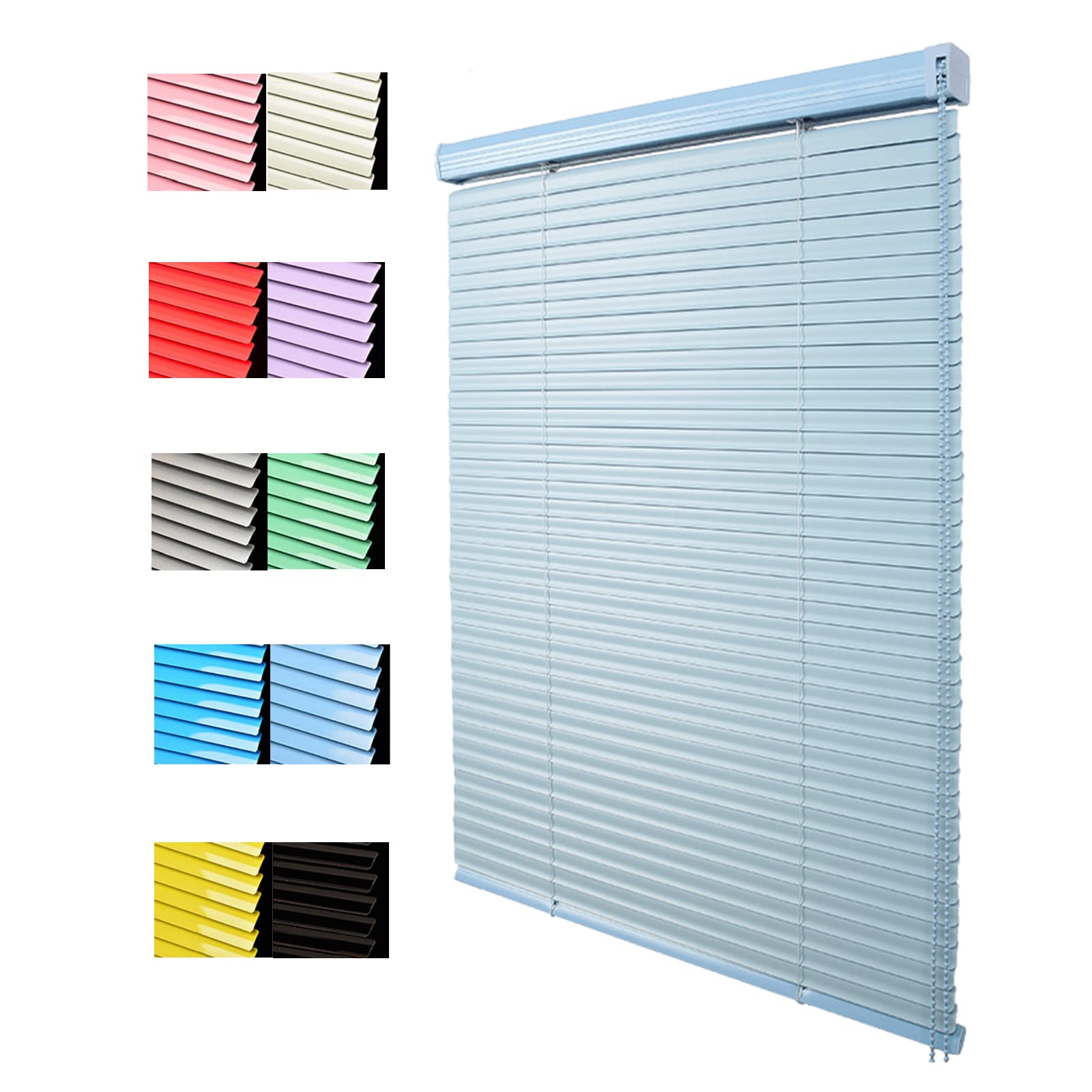 ZXCASDF Aluminium Metal Venetian Blinds,Aluminum Mini Blinds Horizontal Window Blinds,Waterproof Anti-UV,for Kitchen,Office,Bathroom,Bedroom,Living Room,Easy Fit,Customizable,W210xH280cm/83x110in