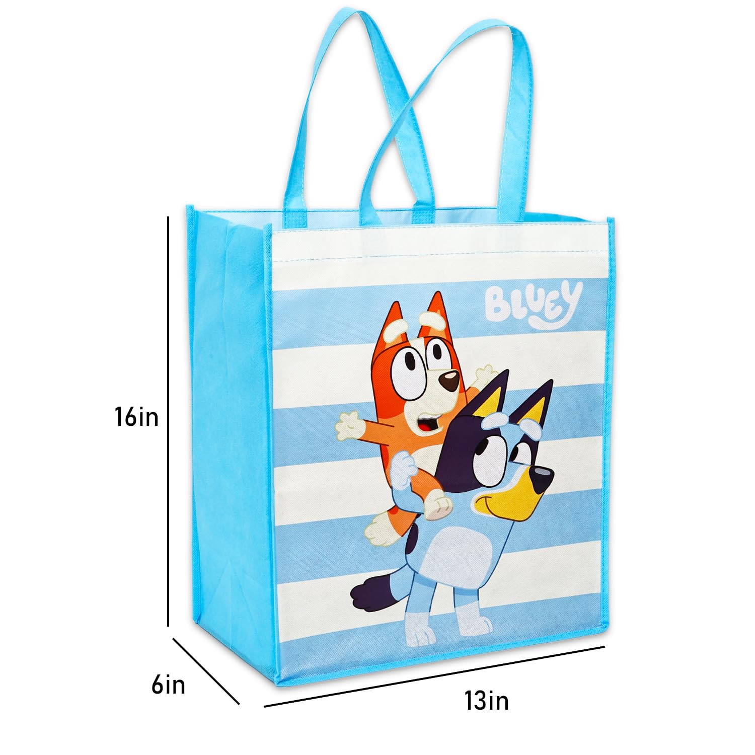 Bluey Tote Bag Bundle - Cute Cartoon Accessories Bundle with 3 Grocery Bags Plus Stickers, More | Bluey and Bingo Reusable Bags Set