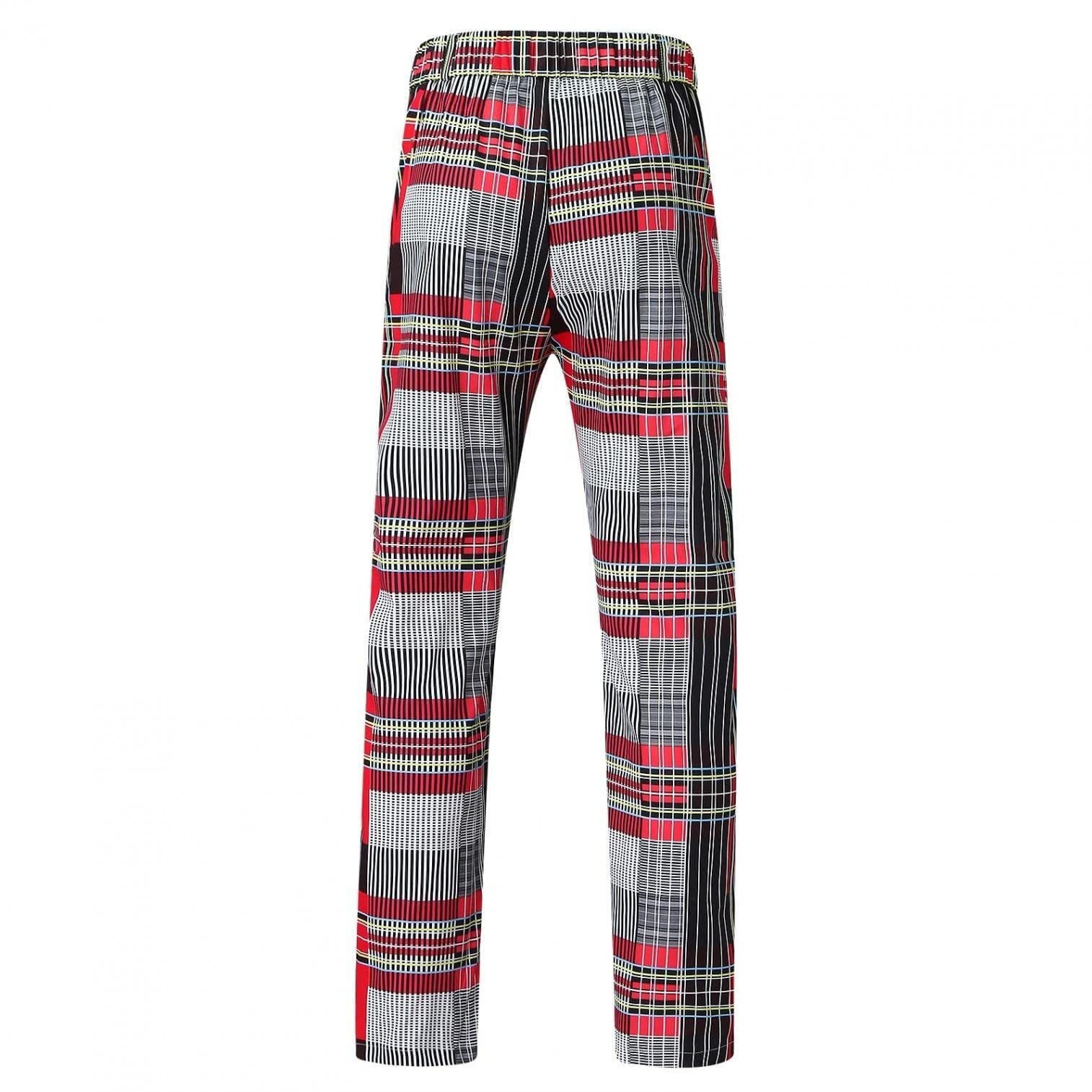 Pantalones De Vestir Para Hombre, Pantalones De Vestir A Cuadros Para Hombre, Corte Recto, Cintura Expandible, Plisados, Pantalones De Traje, Pantalones De Negocios A Cuadros
