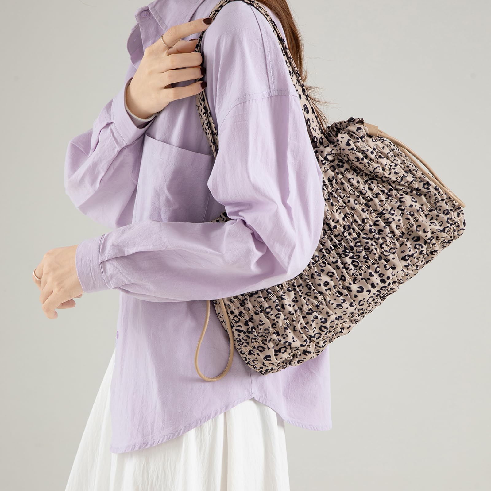 Bolso de hombro plisado versátil para mujer de gran capacidad