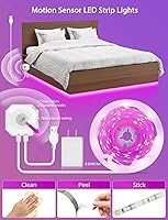 Vista 8 de MATICOD Luces con sensor de movimiento para interiores debajo de la cama, tira de luz LED RGB con control de aplicación, luces nocturnas