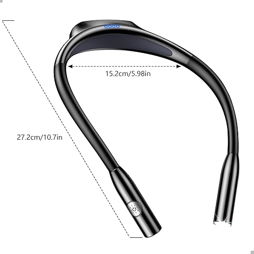 Miniatura 8 de Gritin Luz LED de lectura para cuello, luz de libro para leer en 3 colores, brillo regulable, brazos flexibles, más de 80 horas de tiempo de Negro