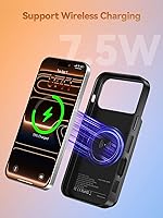 Vista 5 de PANDUK Battery Case for iPhone 17 Pro Max, 9300mAh USB-C Portable Power Bank 20W PD Fast Charging Wireless Charge Sync Data Supported