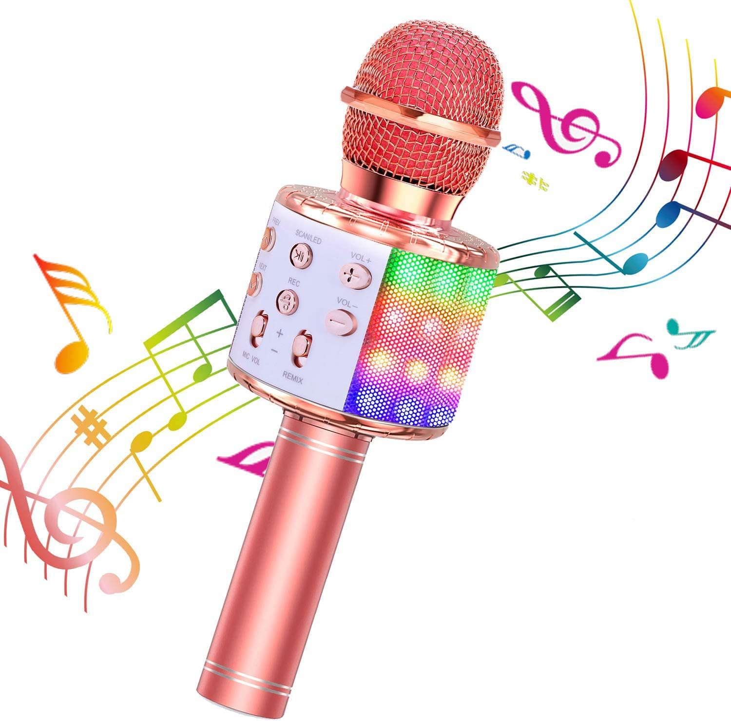 KIDWILL Wireless Bluetooth Karaoke Microphone, 5in1 Portable Handheld