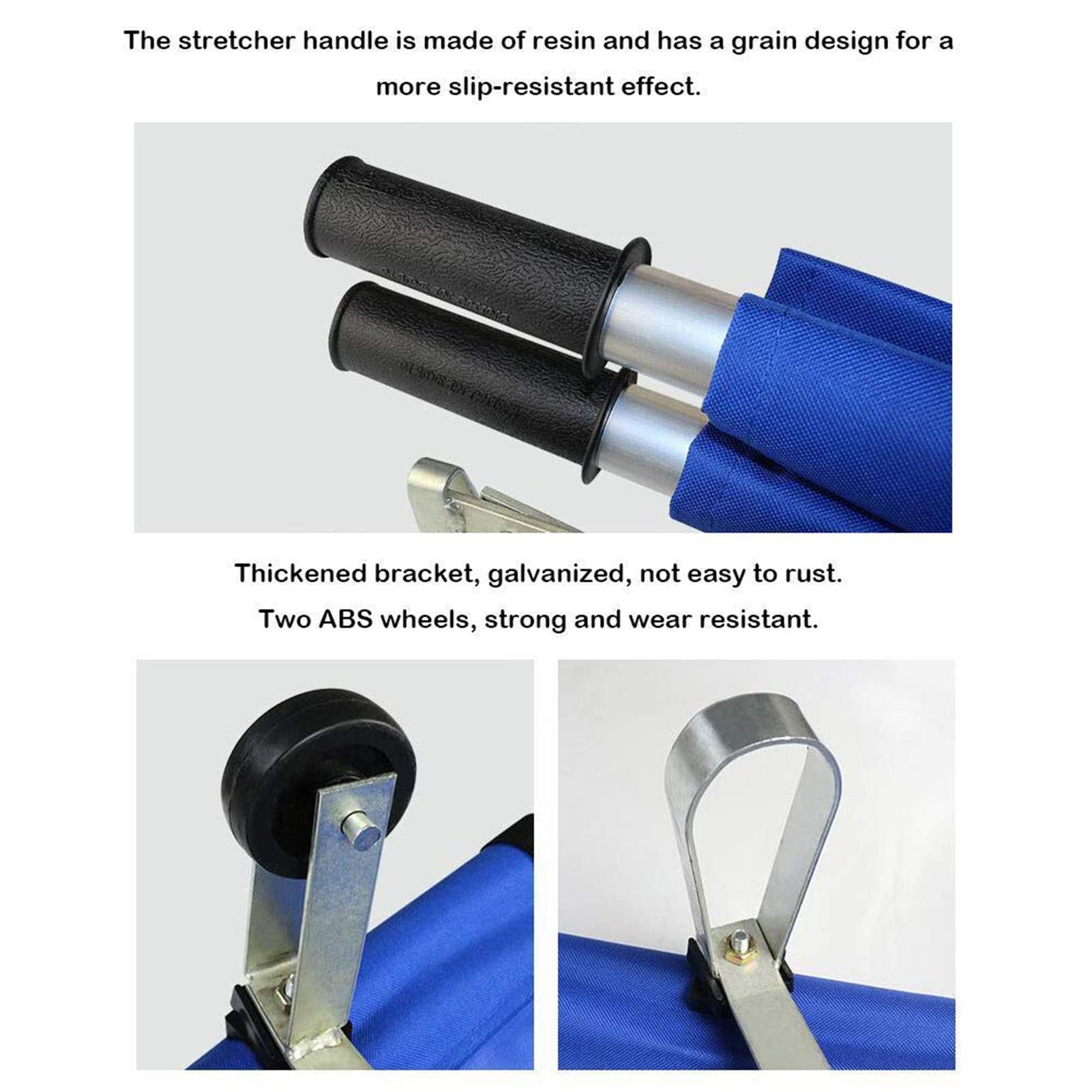 Civière pliante, lit de civière de sauvetage simple, civière pliante renforcée en tissu Oxford en acier inoxydable avec boîte de rangement, civière d'urgence médicale pour école de sauvetage