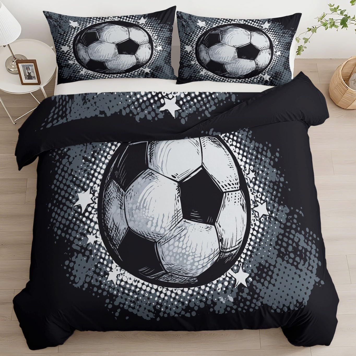 Housse de couette 240 x 260 microfibre doux avec fermeture éclair sport