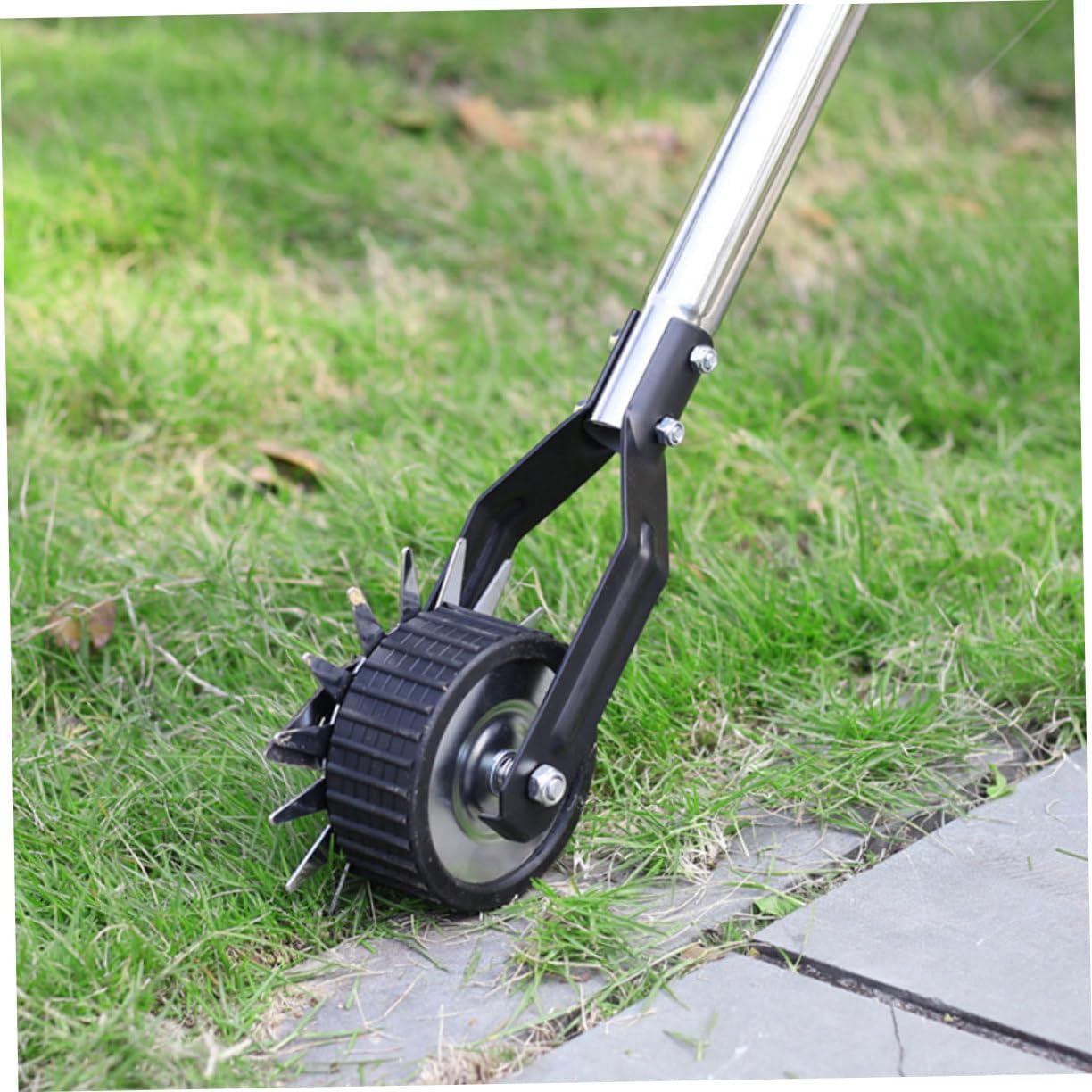 1set Lawn Wheel Rotary Edger Metal Edging Tool for Landscaping Manual Lawn Maintenance Efficient Garden Tool