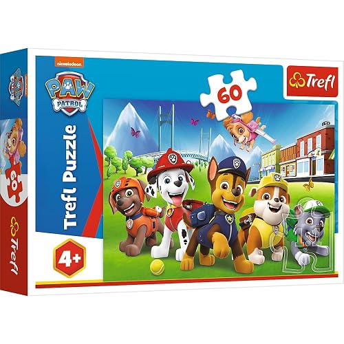 Trefl, Puzzle, Paw Patrol, En el Claro, de 60 Piezas, para niños a Partir de 4 años