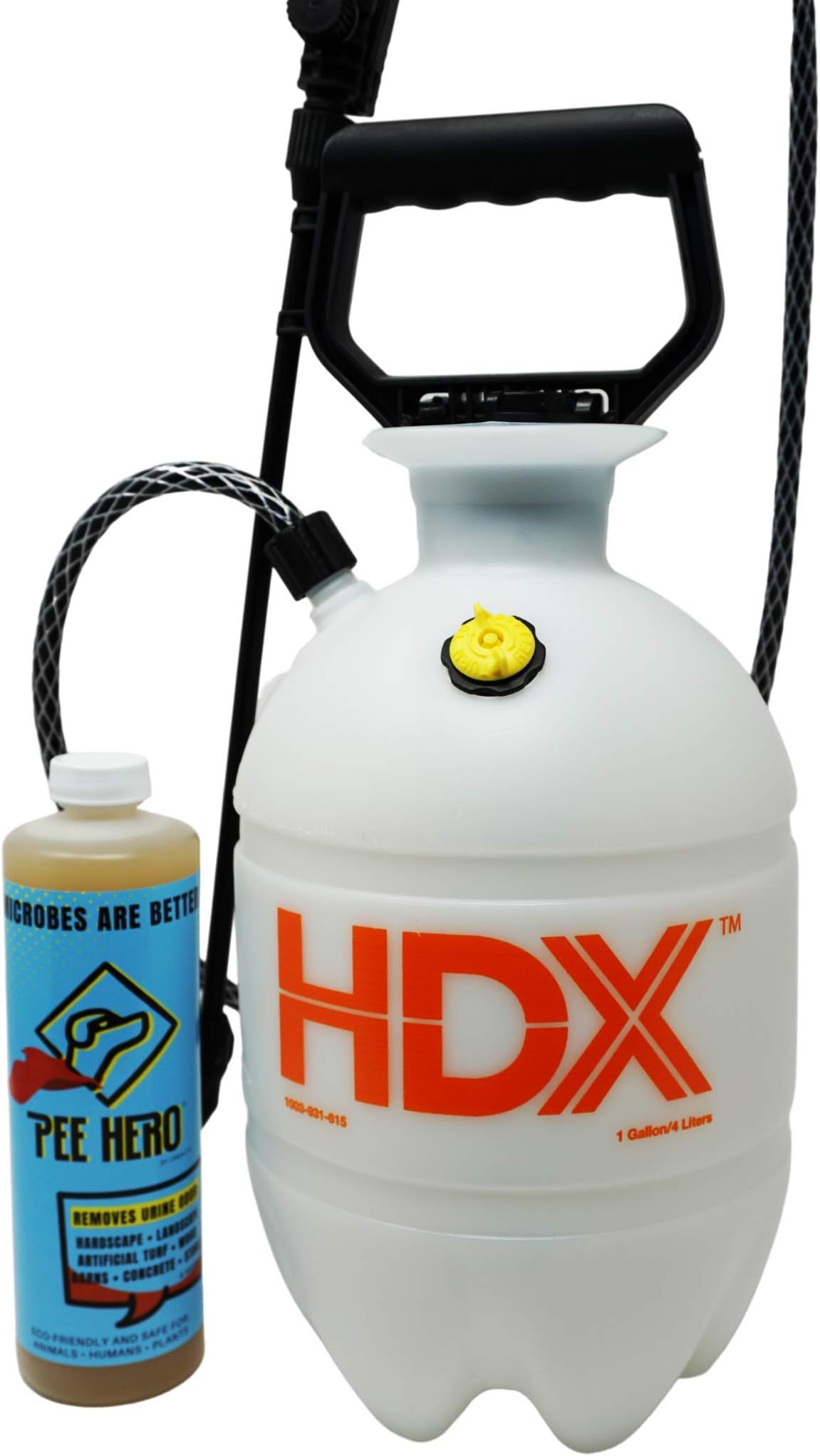 Pee Hero Dog Pee Cleaner Kit with 1 Gallon Sprayer & 16 oz Concentrate (Makes 2 Gallons), Cat Urine Odor Eliminator - Dog Urine Odor Eliminator Concentrate, Turf Cleaner for Pet Urine Outdoor