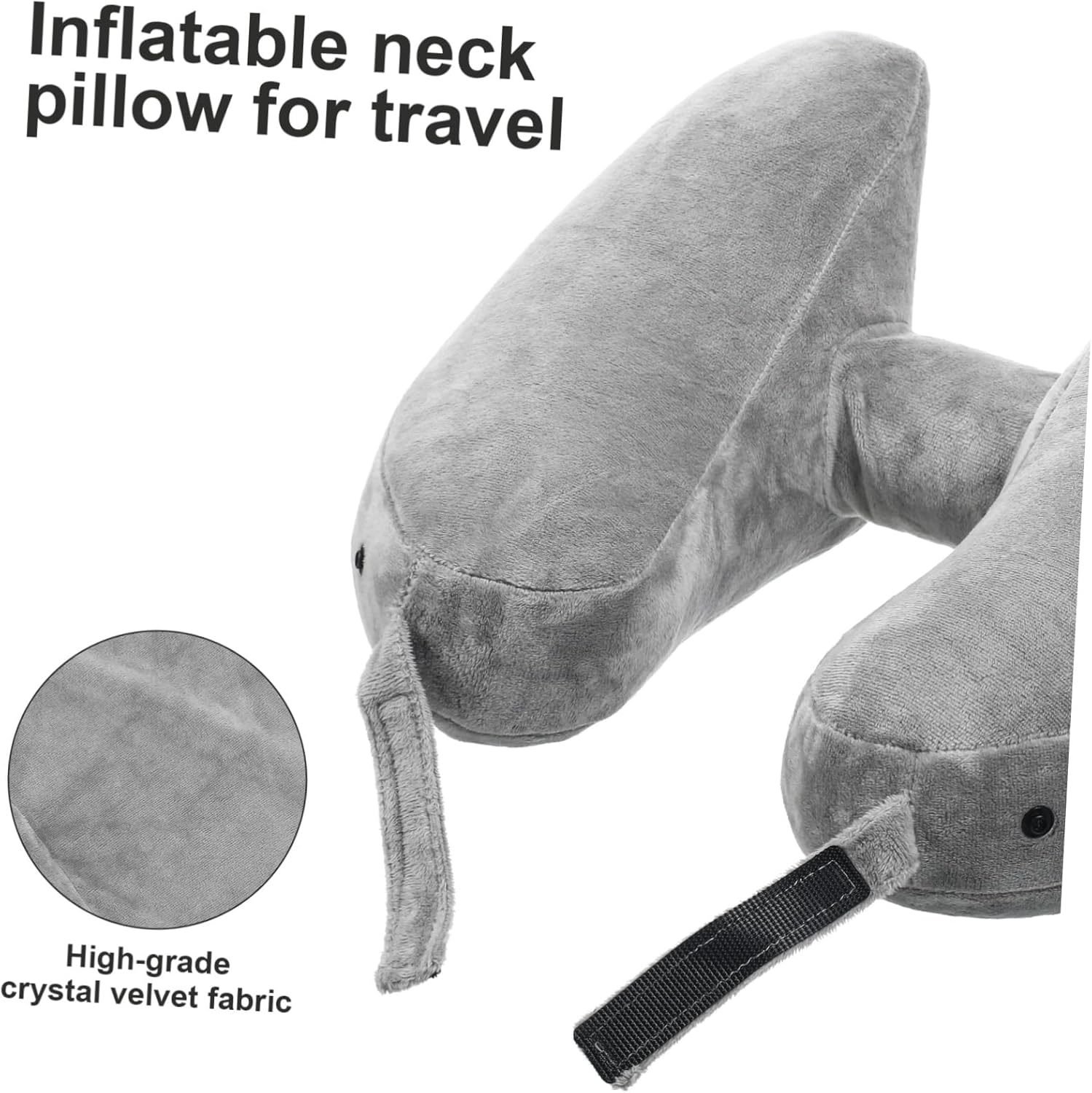Inflatable Travel Neck Pillow with Hood U Shaped Lightweight Headrest for Comfortable Support Portable Air Pillow for Outdoor and Travel Use