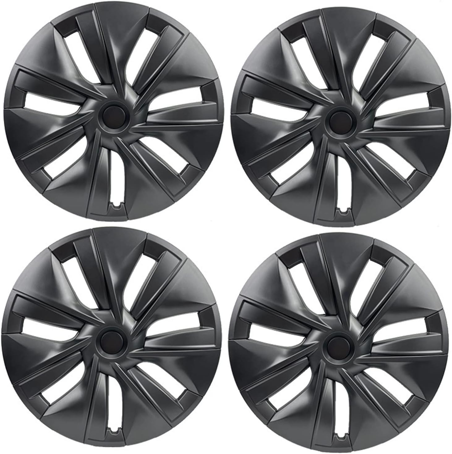 4PCS 19-inch Wheel Hub Cover Wheel Protection Wheel Hub Cover Rim Cover Car Exterior Tire Decoration, Compatible For Tesla Model Y (Color : Matte Black)