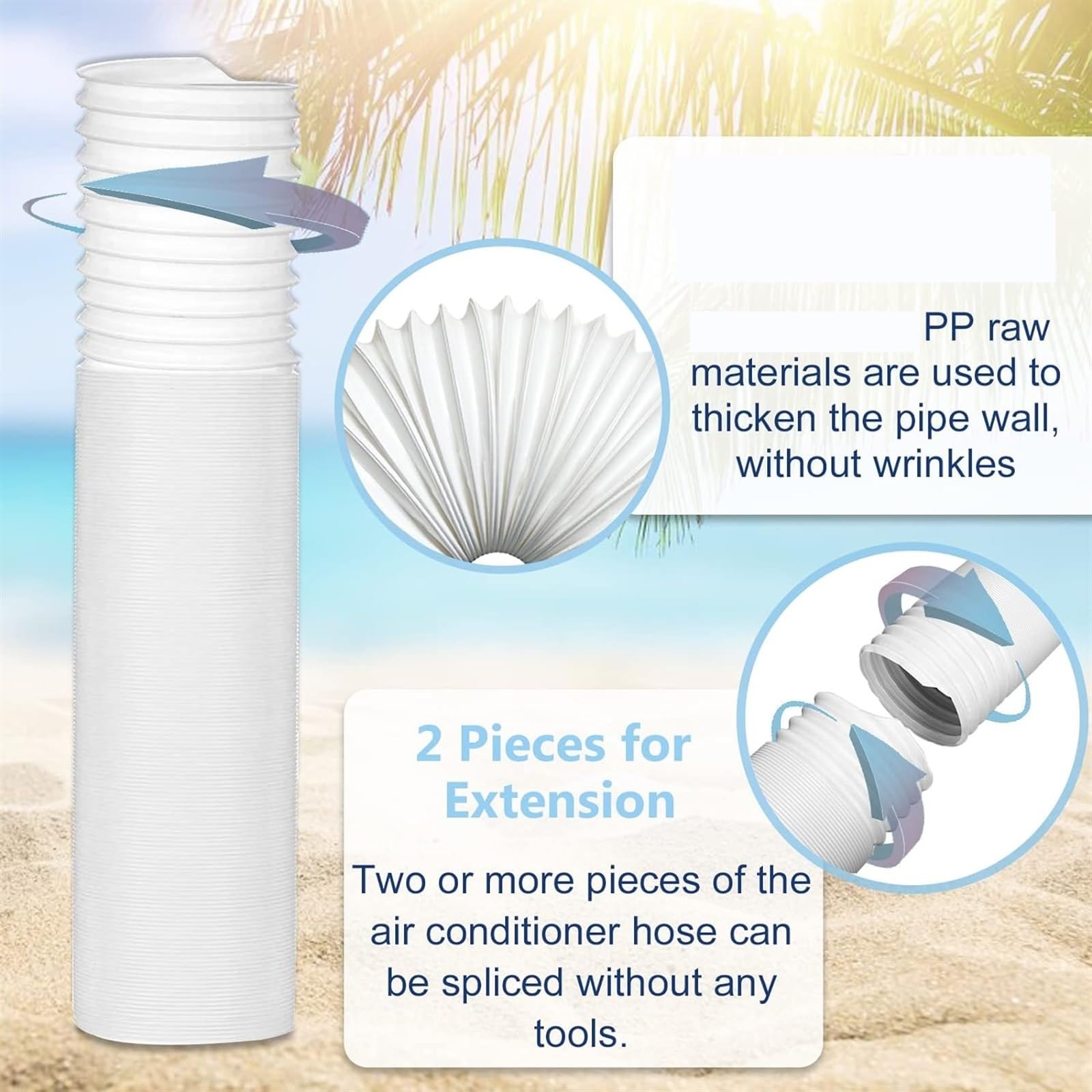 Tubo Flessibile di Scarico Universale AC da 3,0 m - Diametro 15/13 cm, sfiato in Senso antiorario for condizionatori d'Aria Portatili Prolungatore Tubo Climatizzatore(15cm)