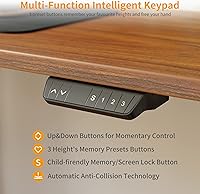 Vista 5 de CubiCubi Escritorio de pie de 48 x 24 pulgadas con cajón, escritorio eléctrico de altura ajustable, escritorio de oficina en casa, estación