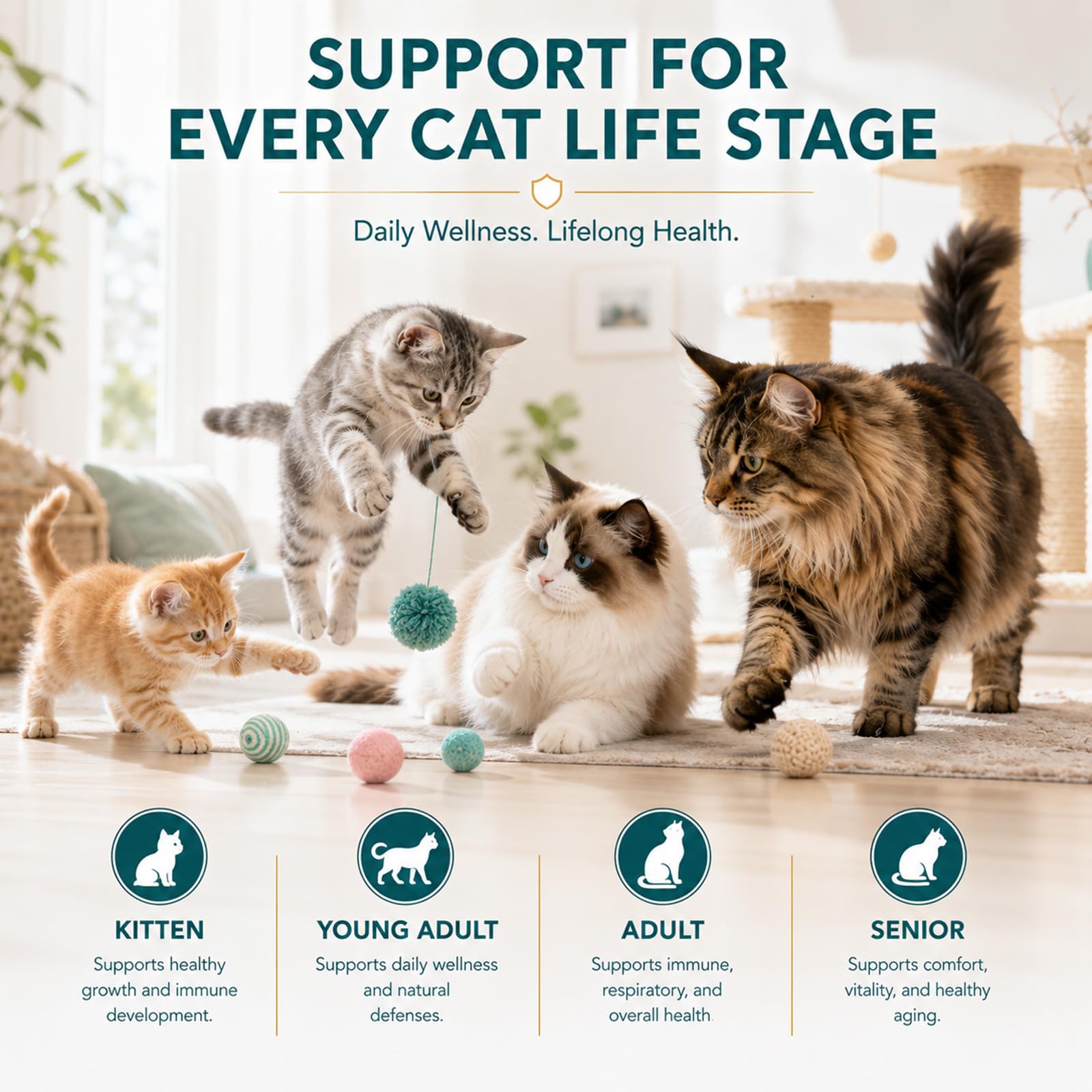 L-Lysine for Cats with Taurine, Immune, Respiratory & Eye Health Support, Helps Support Allergy Relief, Sneezing, Coughing, Runny Nose & Watery Eyes, Chicken & Salmon Flavor Lickable Cat Treats, 30 Ct — Amazon image 4