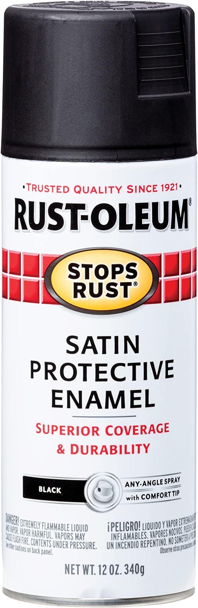 7777830 Stops Rust Spray Paint, 12 oz, Satin Black