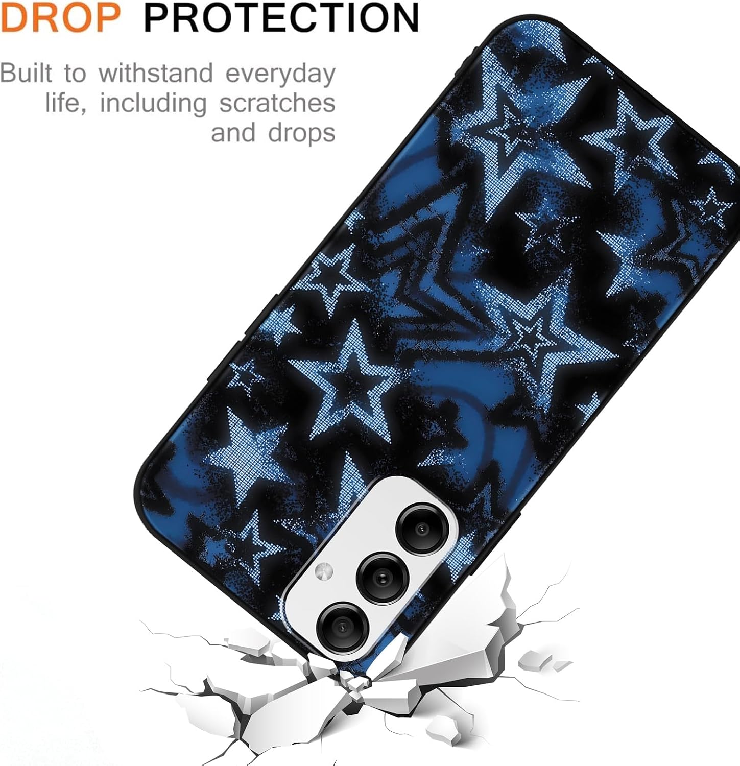 for Samsung Galaxy A35 5G 6.6'' Cool Black Stars Phone Case image 5