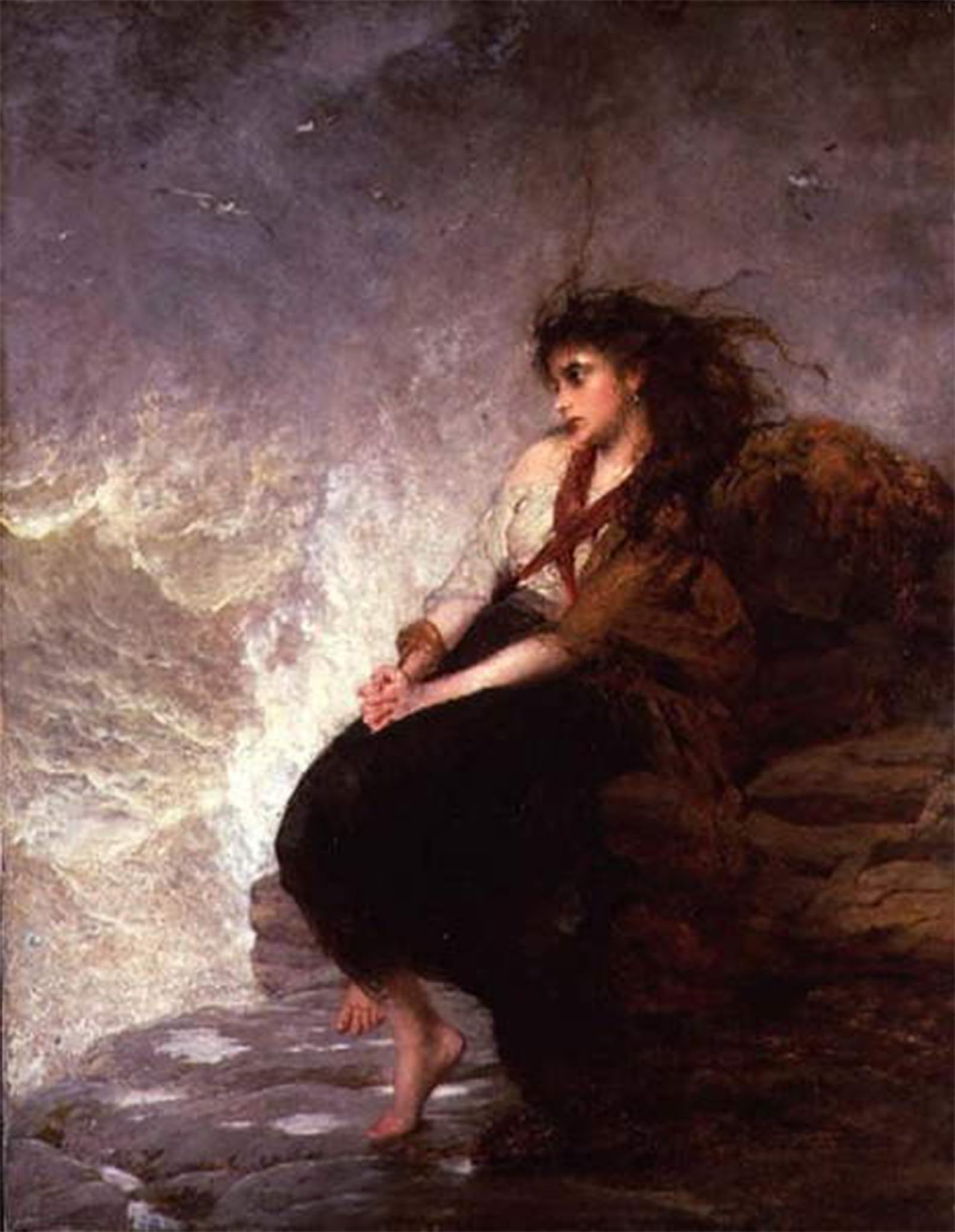 SERENDIPITP Retro Picture Poster Wall Art Pictures Painting Alone oh for the Touch of a Vanished Hand by George Elgar Hicks Wall Art Canvas Print for Wall Decor 60x90cm