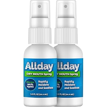 Allday Dry Mouth Spray - Maximum Strength Xylitol Non-Acid Fast Acting (Pack of 2)