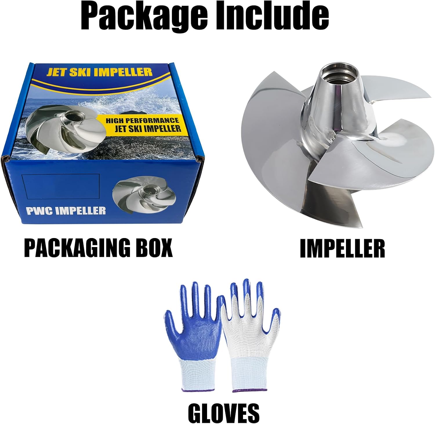 Jet Ski Impeller Fit Yamaha 6AE-R1321-00-00 VX700 2006-New,3-Blade Polished 155MM Diameter